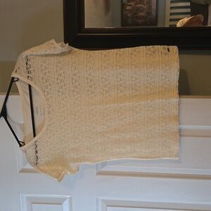 Aeropostale, Medium, Cream Top With Lace